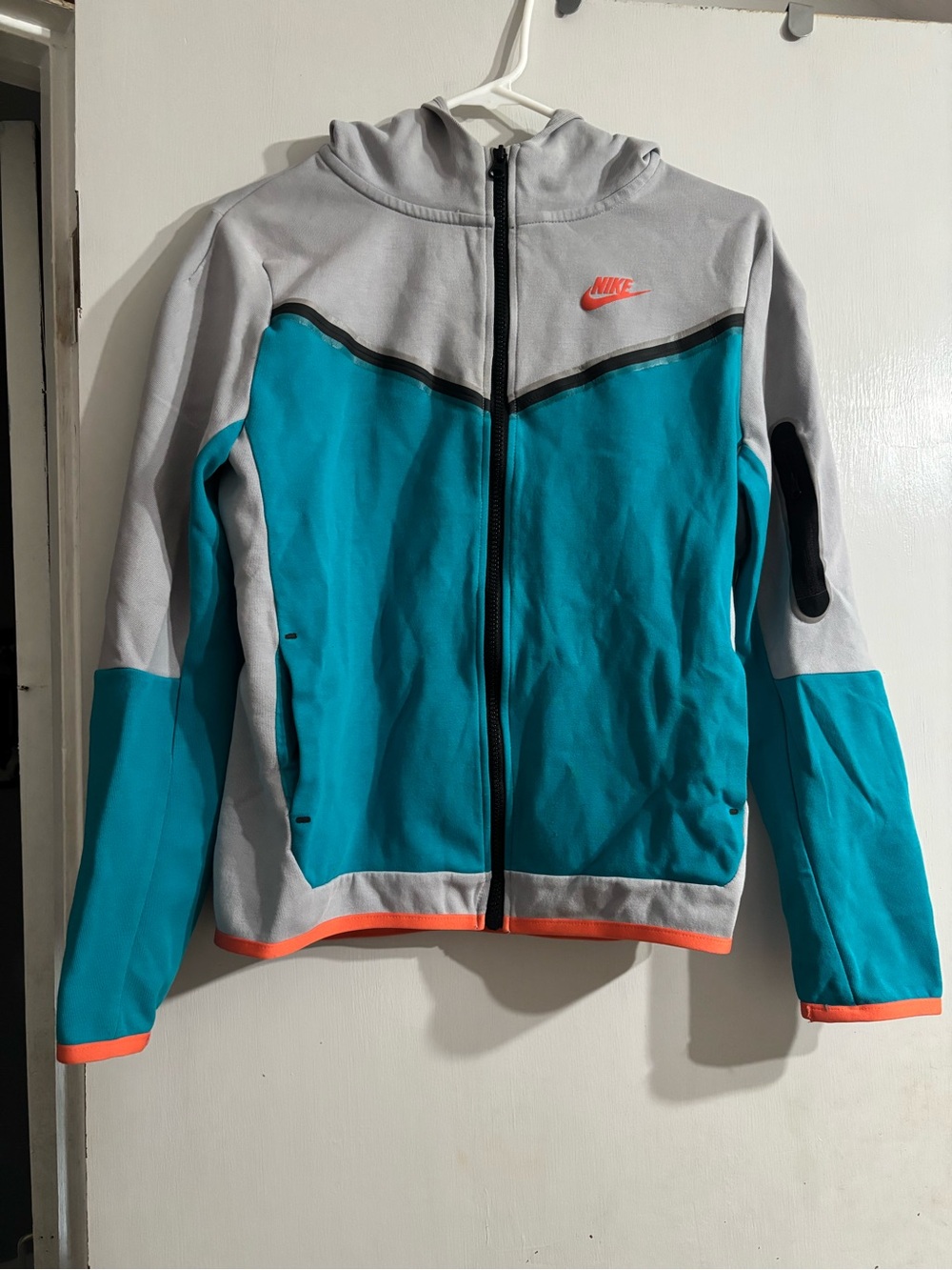 Nike Kid’s Teal and Gray Full-Zip Hooded Jacket